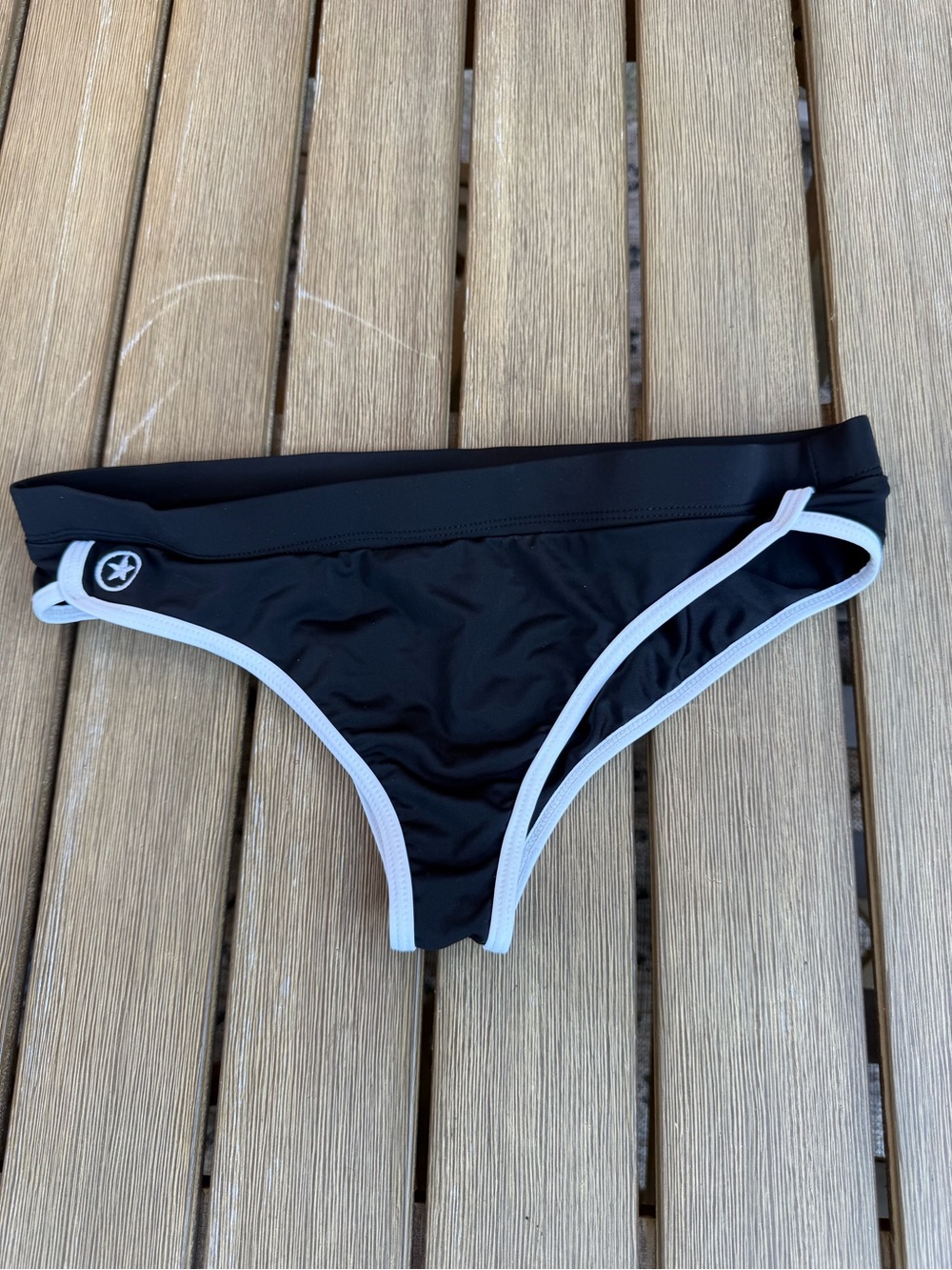 Converse One Star Black White Trim Bikini Bottoms Women's Small Swim Bottom
